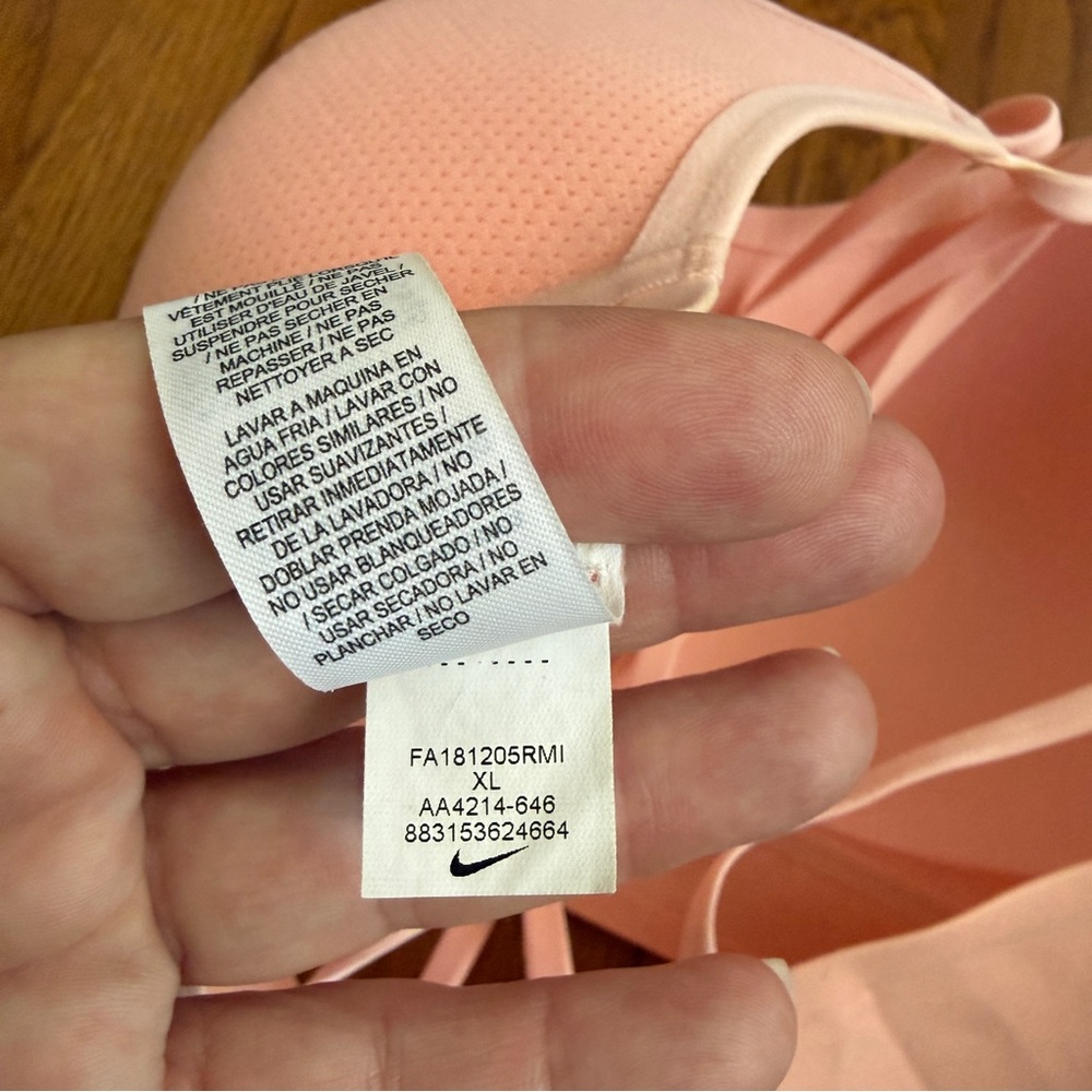 Nike light pink low impact athletic sports bra XL - Picture 6 of 8